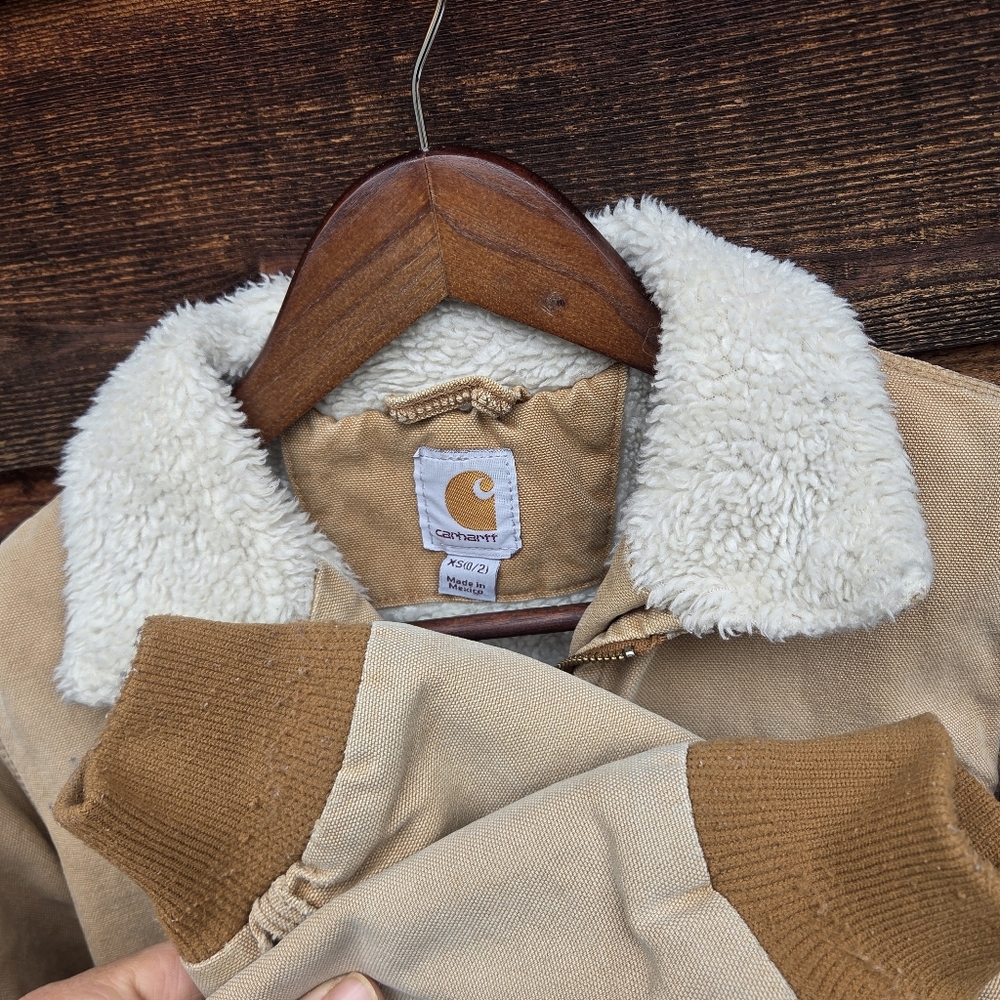 Carhartt Tan Corduroy Bomber Jacket with Sherpa Collar - Picture 4 of 7